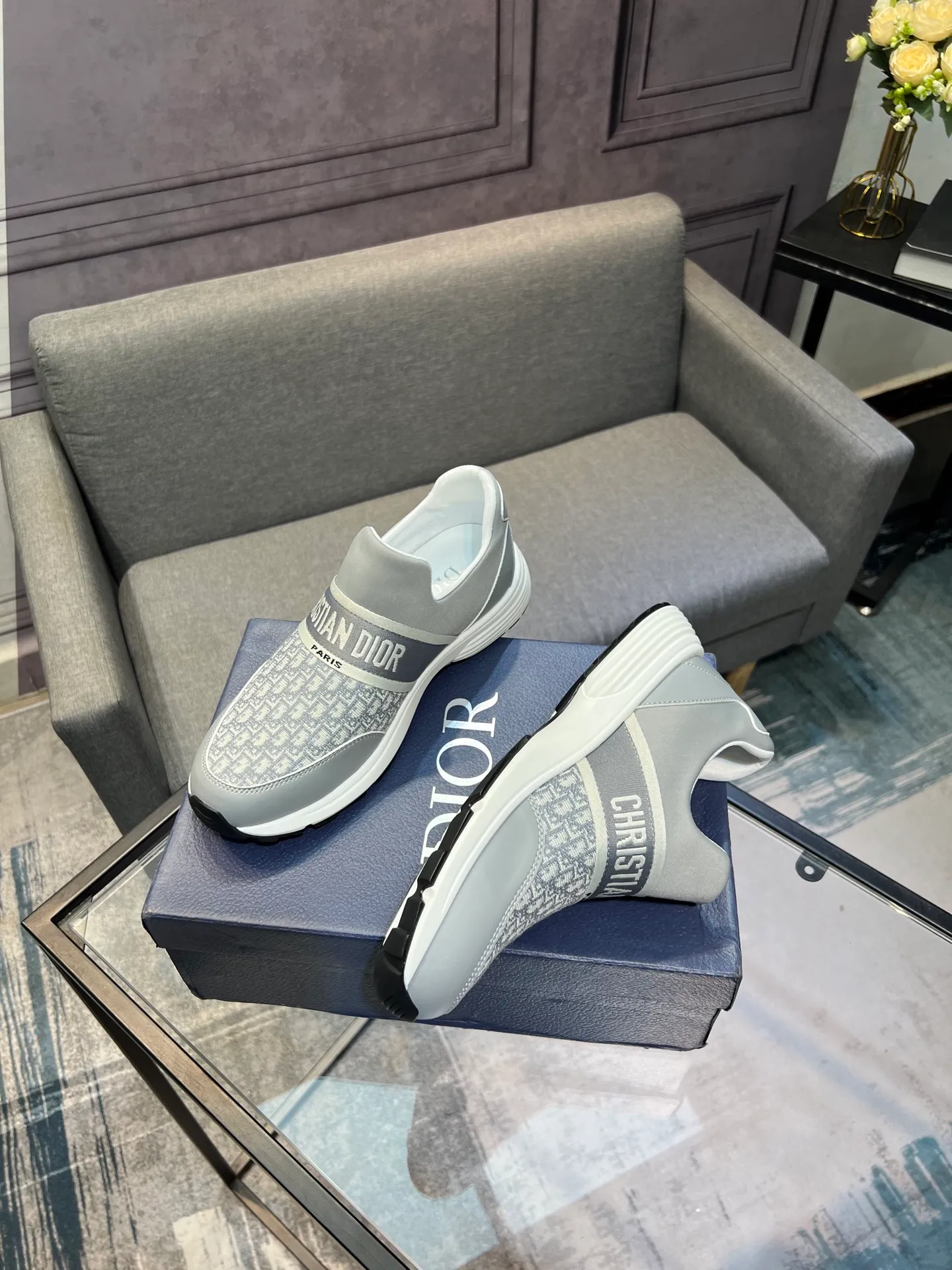 Men's shoes 💰420 [Dior] popular men's shoes, cowhide material splicing, mesh lining, original factory special sole, 38-45 (45 customized, non-refundable)